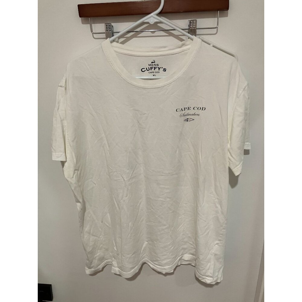 Cuffy's Cape Cod Men's Sailmakers T-Shirt, White, XL